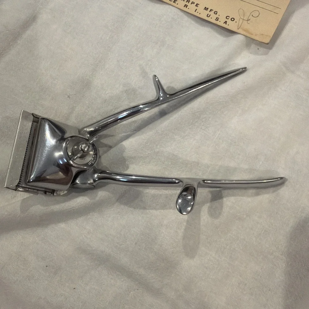 Vtg Brown & Sharpe Bressant Hair Clippers Orig Box Service Receipts Vtg Scissors